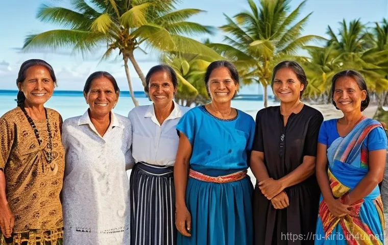키리바시 문화 차이로 인한 실수 예방 - **Prompt 1: Kiribati Village Welcome**
    "A group of Kiribati villagers, dressed in their modest t...