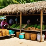 키리바시 현지 은행 및 금융 서비스 - "Vibrant Kiribati Market Scene: Cash is King"**

A lively, sun-drenched outdoor market scene on Sout...